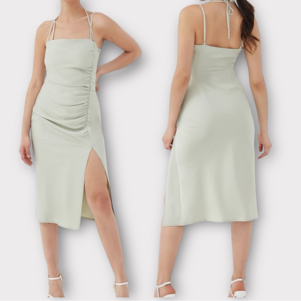 New! 4th + Reckless "Eve" Split Front Dress in Green Size Large